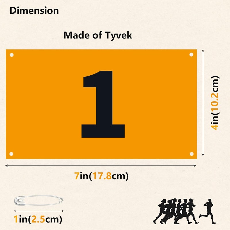 UISKOOPW Race Bib Numbers for Tryouts,Running Bibs with Pins for Races,Marathon,Track,Field Competitor Audition Road ID Paper - Image 2